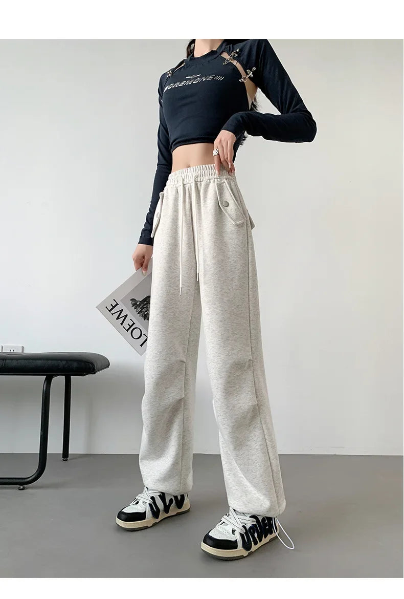 pants for women in autumn 2025 new loose fitting straight tube casual high waist wide leg pants women y2k streetwear Cargo pants