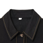 Women's Color Contrasting Stitch Collar Single breasted Straight Tank Top Long Fold Belt Bermuda Shorts Summer New Pants