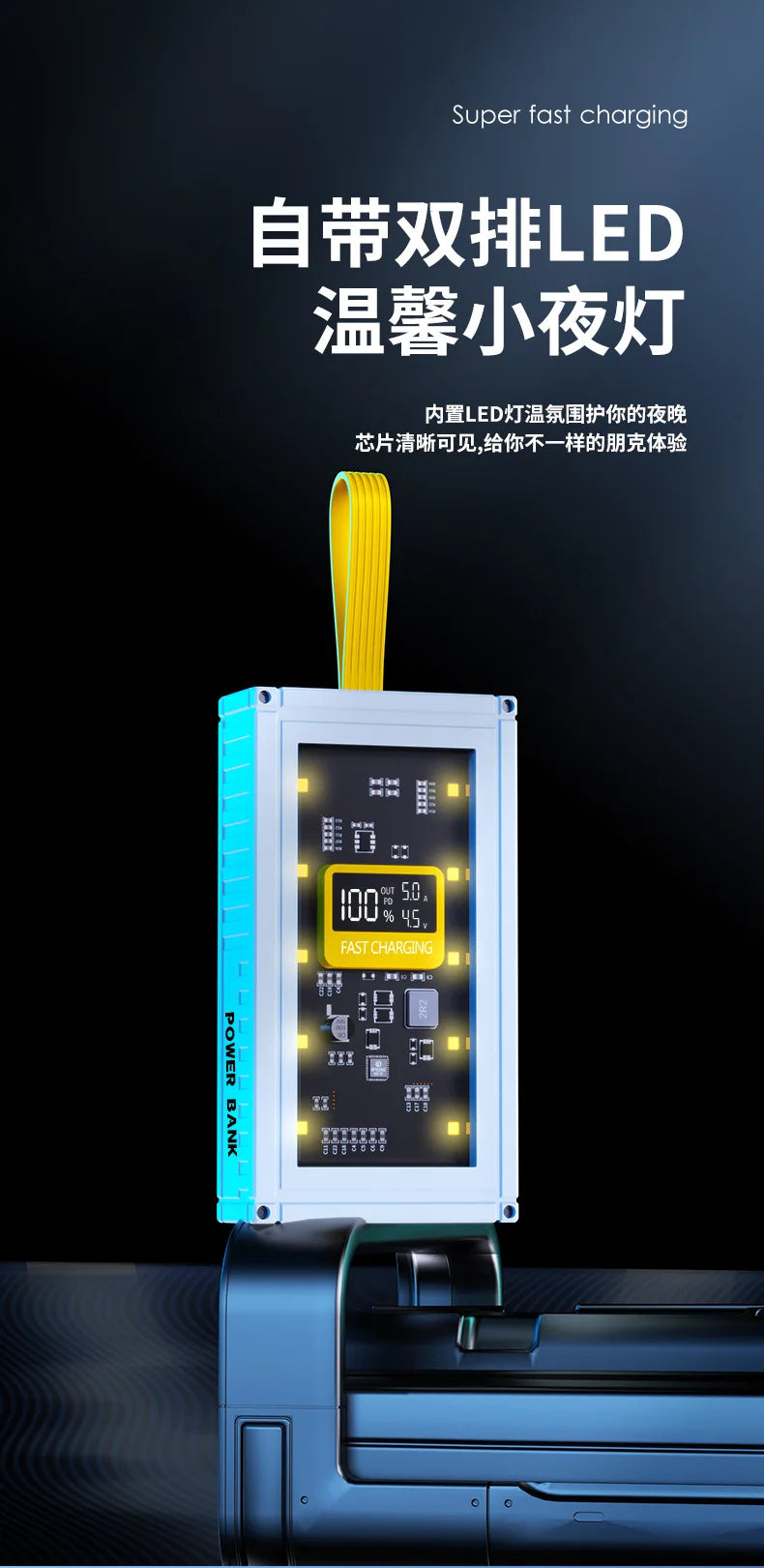 PowerBank 50000mAh 30000mAh 20000mAh Spare battery Portable Charger Mobile External Battery Fast charging For Camping iPhone