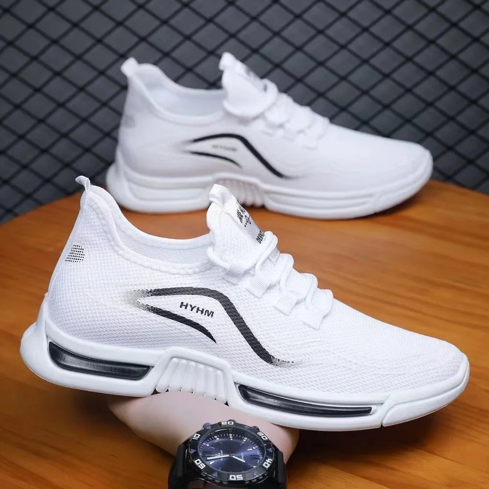 Men's sports shoes 2025 summer new sports trendy shoes anti slip casual running shoes breathable and comfortable white shoes