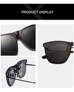 Polarized Clip On Sunglasses Men Photochromic Car Driver Goggles Night Vision Glasses Anti Glare Vintage Square Glasses