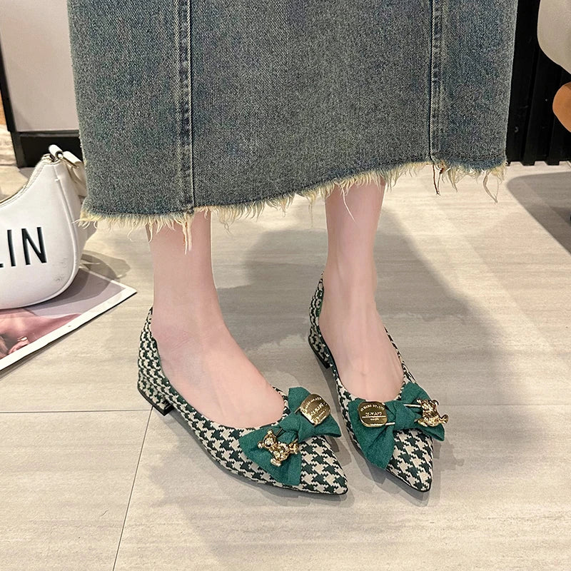 2025 Spring New Woman's Heels Elegant French Style Soft Bottom Anti-slippery Versatile Chic Princess Catwalk Office Single Shoes
