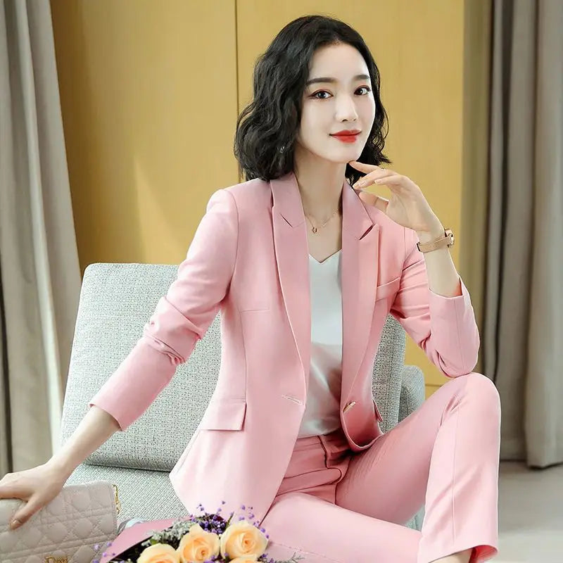 Pant 2 Piece Outfit 2025 Summer Womens Matching Sets Pants Elegant High Quality Blazer Suit Set Of Two Fashion Pieces For Women