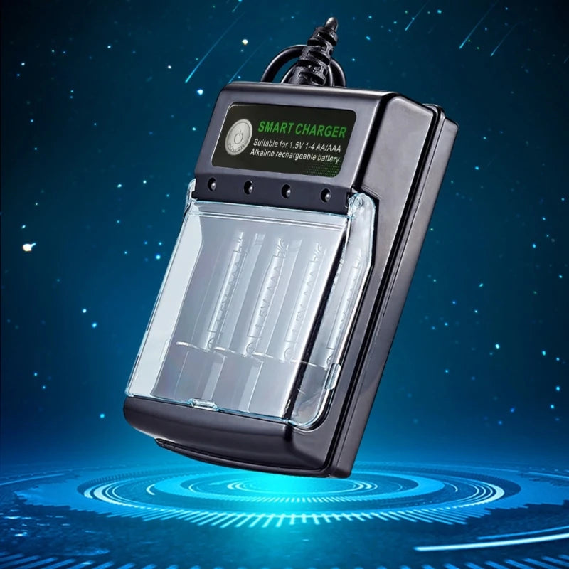 Alkaline Battery Charger 1.5V 4 Slots Digital Charging Circuit for Multiple Reusability and Friendly Electronics Power