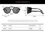 2022 Steampunk Googles Men Retro Punk Round Sunglasses Brand Design Double-bridge Windshield Hiking Driving Shades Eyewear UV400