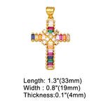 Clearance CZ Cross Pendant for Necklace Making Copper Gold Plated Crucifix Jewelry Making Supplies DIY Wholesale Bulk pdta861