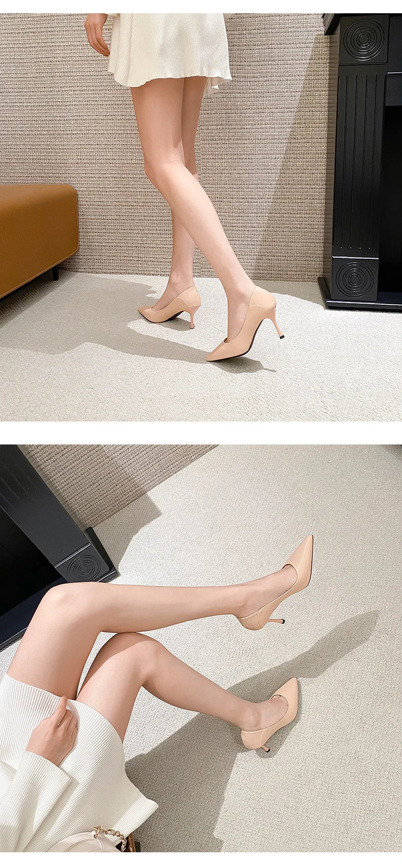 Female Heels Women Shoes Brand Women Pumps Office Ladies Working Shoes Solid Pointed Toe Dress Shoes Spring Autumn Plus Size 43