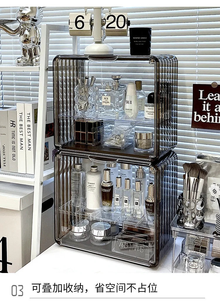 Desktop Cosmetics Acrylic Storage Box Dust-proof Transparent Bedroom Dresser Lipstick Skin Care Products