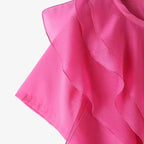 ZANZEA Women Ruffled Stitching Blouse Fashion Holiday O-neck Tops 2024 Summer Short Sleeve Tunics Casual Loose Solid Blusa Femme