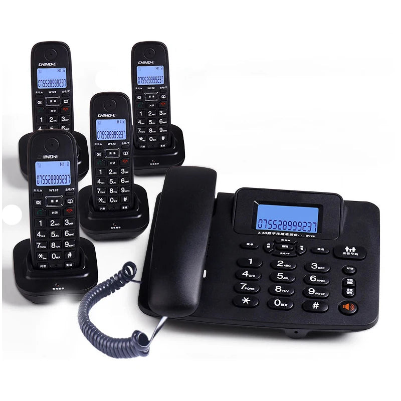 Wireless Telephone 1-4 handstes cordless Answering Machine 2.4G Corded Phone Handset office home hotel Long Range table phone