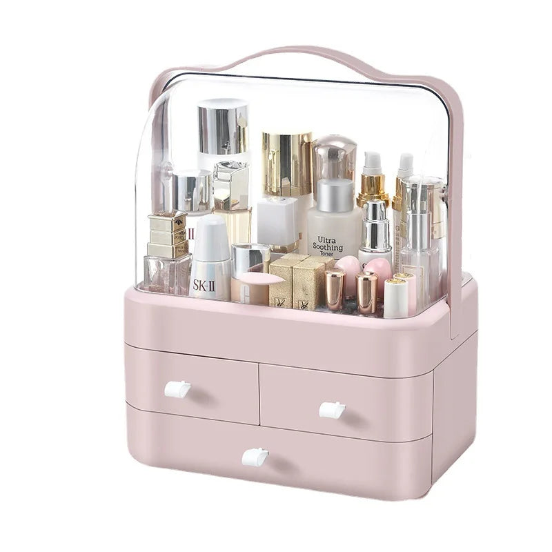 Cosmetic organizing box, tabletop dresser drawer, jewelry shelf, high-end feel, large-capacity skin care product storage box