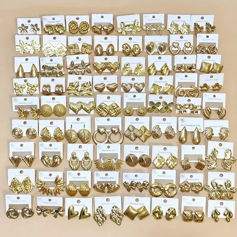 10Pairs/Lot Fashionable Women's Stainless Steel Earrings, Daily Jewelry Accessories Gifted To Friends, Randomly Shipped