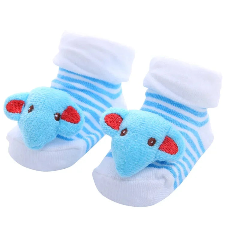 Fall Winter 0-1 Year Old Baby Socks Cute 3D Cartoon Doll Socks Warm Cute Socks Baby Girl Boy Socks