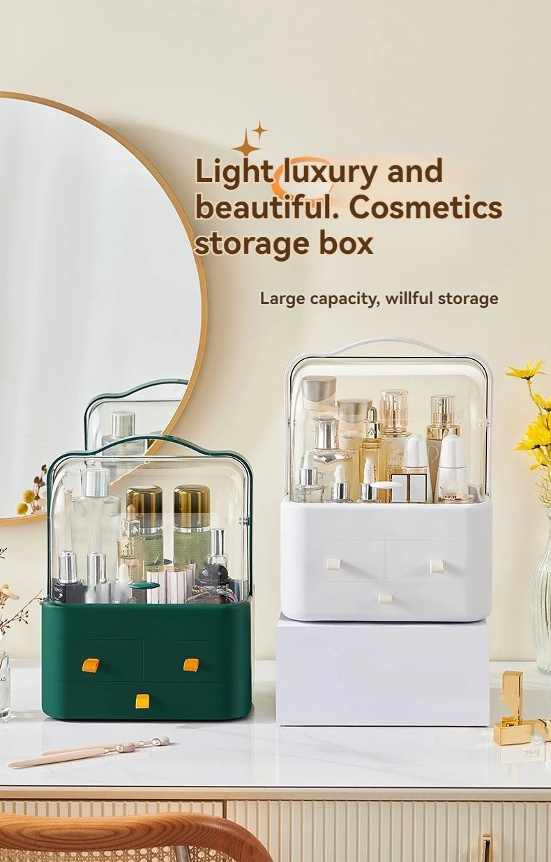 Cosmetic Storage Box Internet Celebrity Dust-Proof Cosmetic Storage Rack Desktop Skin Care Products Lipstick Dressing Table