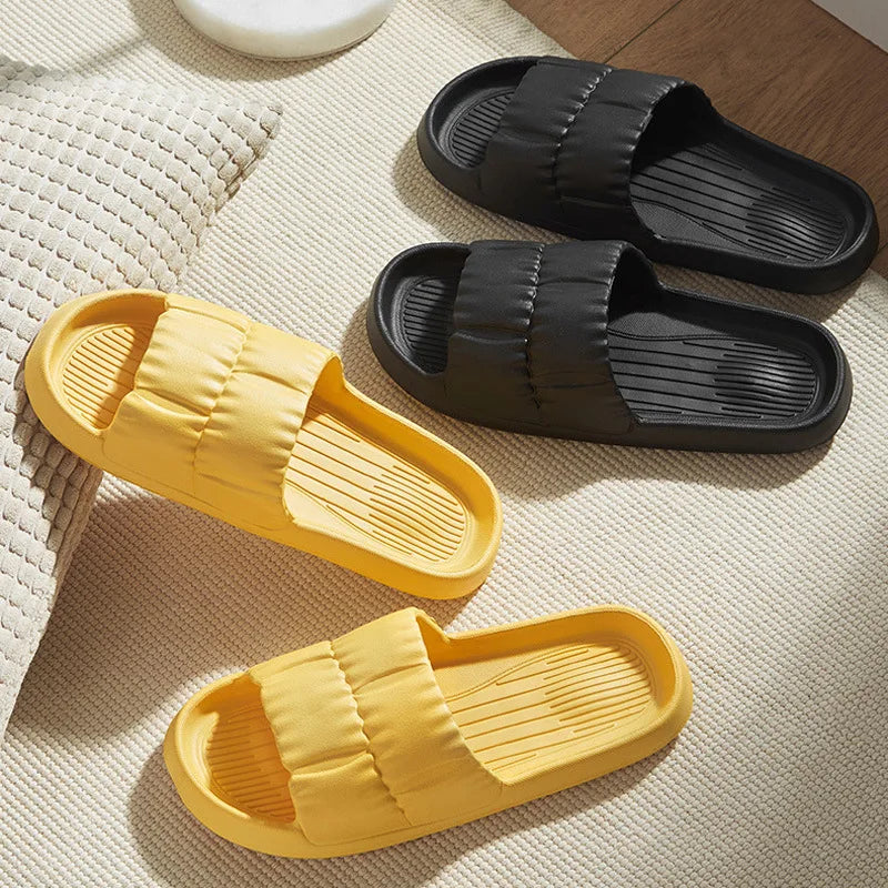 Women's Summer Slippers - Non-Slip Bathroom Sandals for Indoor/Outdoor, Soft Sole Cute House Slides for Couples & Men