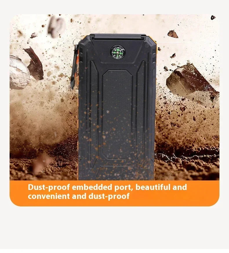 Solar Power Bank 20000mah Large Capacity Portable Charger Compatible with IOS Android USB-A and USB-C Fast Charging Powerbank