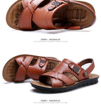 2024 New Men's Sandals Luxury Genuine Leather Men Shoes Casual Non-slip Beach Slippers Comfortable Open Toe Men Sandalias 38-47