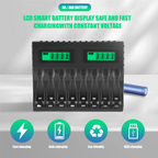 M16KBattery Charger LCD Display Smart Intelligent 8-Slot Chargers for AA/AAA NiCd NiMh Rechargeable Batteries AA AAA Charger