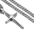 Vintage Cross Pendant Necklace Punk New Design Classic 316L Stainless Steel Curb Chain Men Women Necklace Jewelry