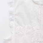 Women's Lace Embroidery Blouses, O Neck, Sleeveless, Front Tied, Female Shirts, Chic Tops, Fashion