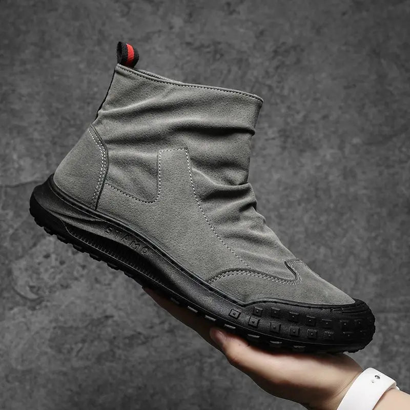 New Male Shoes Spring Autumn Men's Boots High Cut Footwear Quality Offers Cheap Original Deals Y2k Size 45 Designer Classic Sale