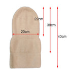 Winter Hat For Woman Double Fold Angora Hat Rabbit Fur Warm Cashmere Wool Soft Beanies Knitted Hat Women Outdoor Ski Female