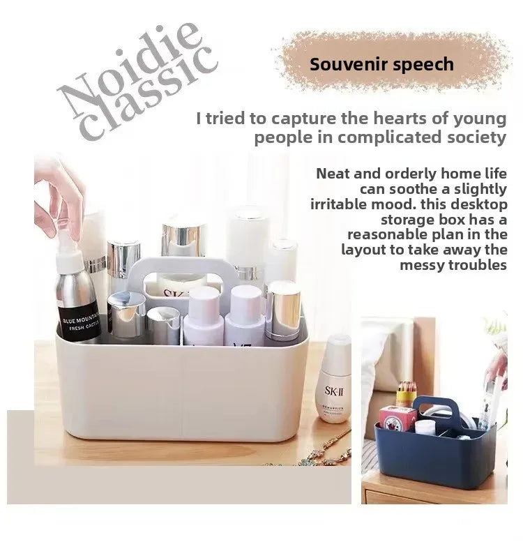 Cosmetics storage box Large capacity household dust dresser Skin care product rack Cosmetic case Desktop finishing box