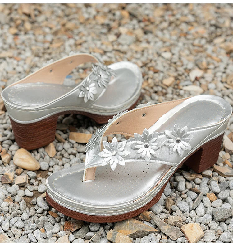 Women's Sandals 2025 Summer Shoes Woman High Heels Sandals New Flip Flops Women Heeled Sandals Summer Footwear Outdoor Slippers