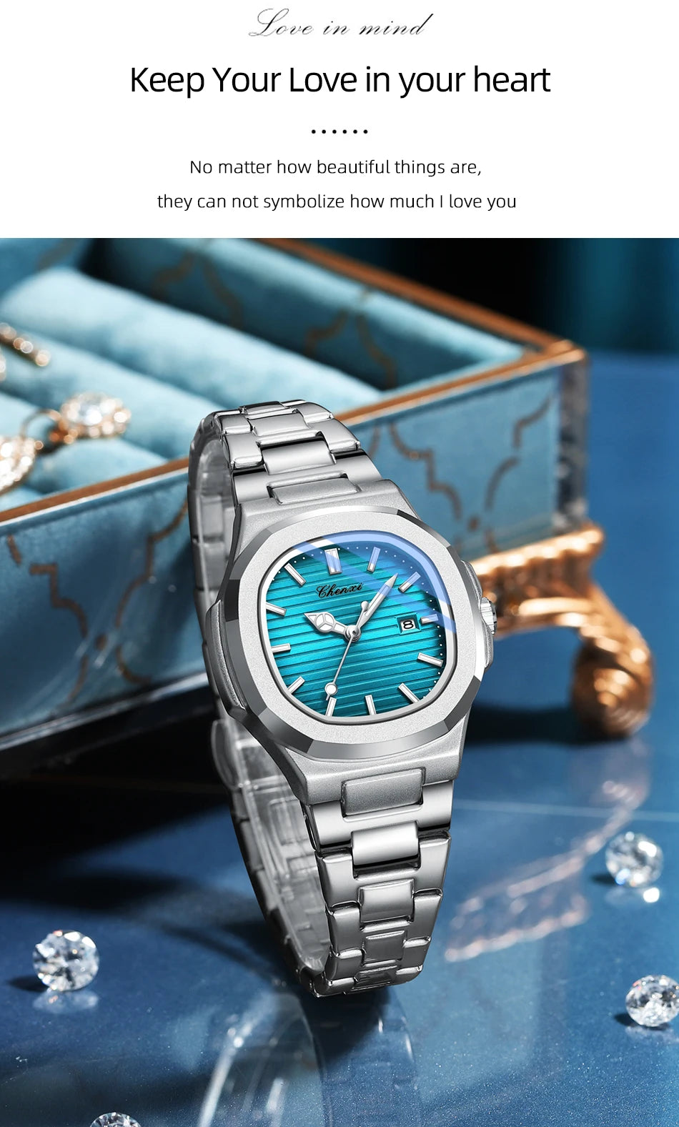 Fashion Couple Watches Men and Women Business Luxury Stainless Steel Quartz Wristwatch Waterproof Luminous Couple Watch Pair Set