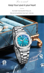Fashion Couple Watches Men and Women Business Luxury Stainless Steel Quartz Wristwatch Waterproof Luminous Couple Watch Pair Set