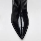 High Heels Women's High Boots Sexy Pointed Toe Fashion Shoes 2025 Winter Walking Chelsea Boots New Trend Gothic Long Mujer Botas