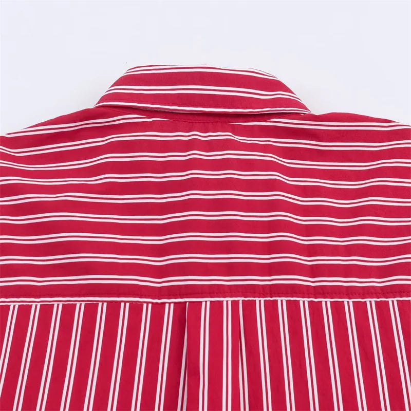 Women's shirt new striped silk loose shirt autumn fashion design women's casual top