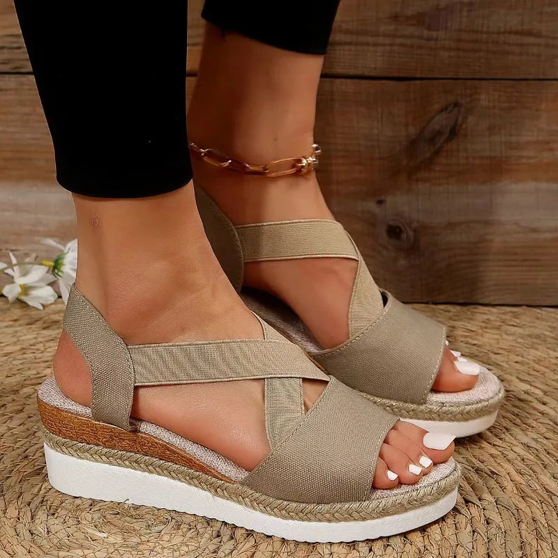 Summer Woman's Sandals Fashion Open Toe Women Wedges Sandals Comfortable Beach Shoes Outdoor Anti-Slip Platform Shoes for Women