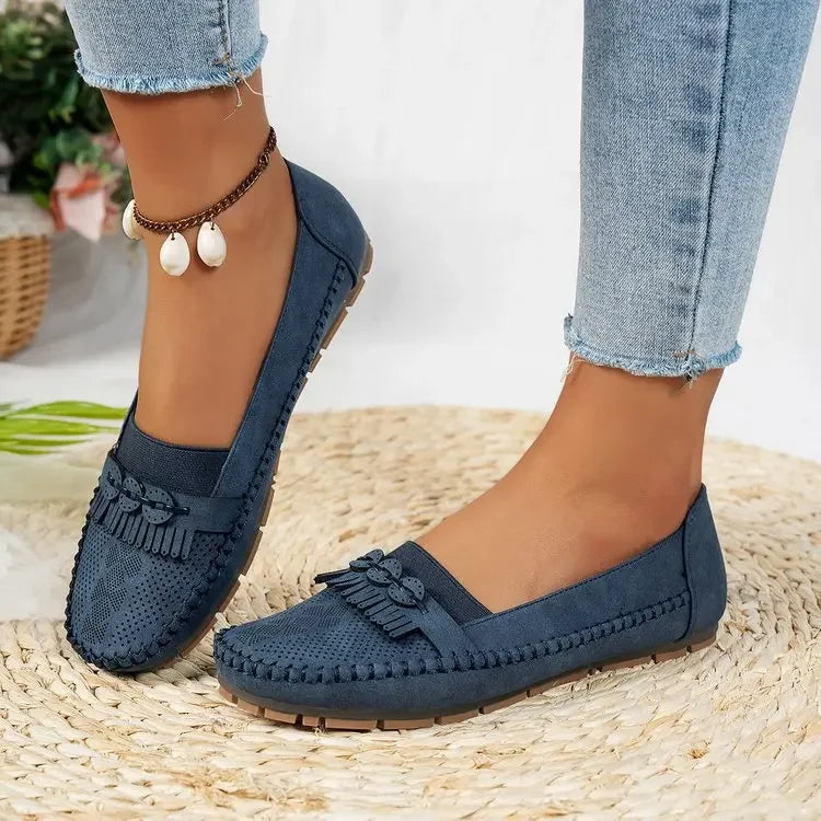 Women Flats Fashion Breathable Women Casual Shoes Slip On Flat Shoes Walking Sneakers Women Shoe Retro Shoes Female Plus Size