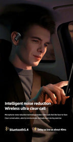 Handsfree Headset Bluetooth Noise Canceling Sports Waterproof Compatible HiFi Stereo Ear Hook Wireless Single Earphone Driving