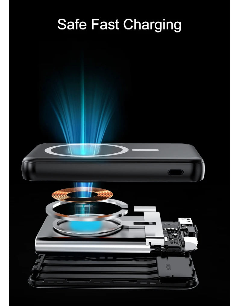 Magnetic Power Bank 20000mAh 10W Wireless Fast Charging Portable Battery Magsafe Powerbank for iPhone 16 14 15 pro Huawei Xiaomi