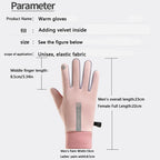 Winter Gloves for Women, Fleece-Lined, Windproof, Cold-Proof, Warm, Touchscreen-Compatible, Non-Slip, for Driving, Riding Motorcycles, Outdoor, Men's Gloves