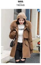 Winter Coat 2025 New Women's Thick Cotton Jacket Women's Medium long Korean version Fur collar Coat Female Warm Parka Overcoat