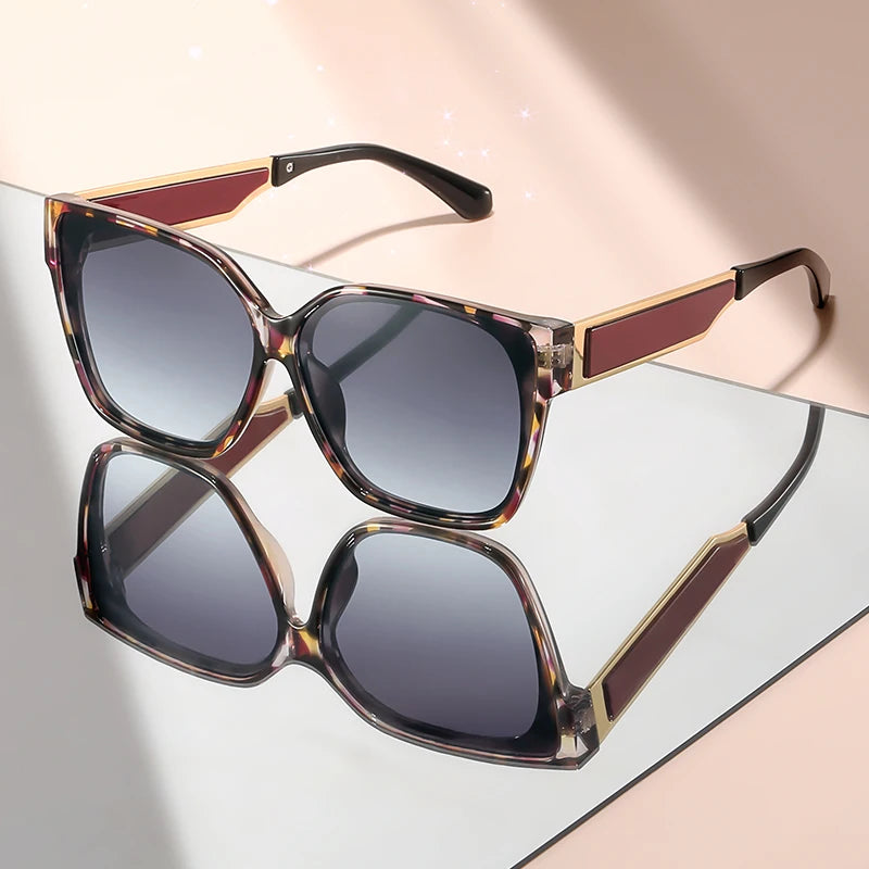 The large-framed high-end metal-leg classic and simple sunglasses are suitable for daily wear and street style decoration