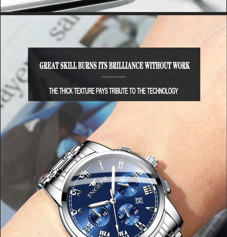 BINBOND 2pcs/Set Couple Watches Fashion Casual Men Ladies for Quartz Watch Lover Waterproof Stainless Steel Watch Valentine Gift