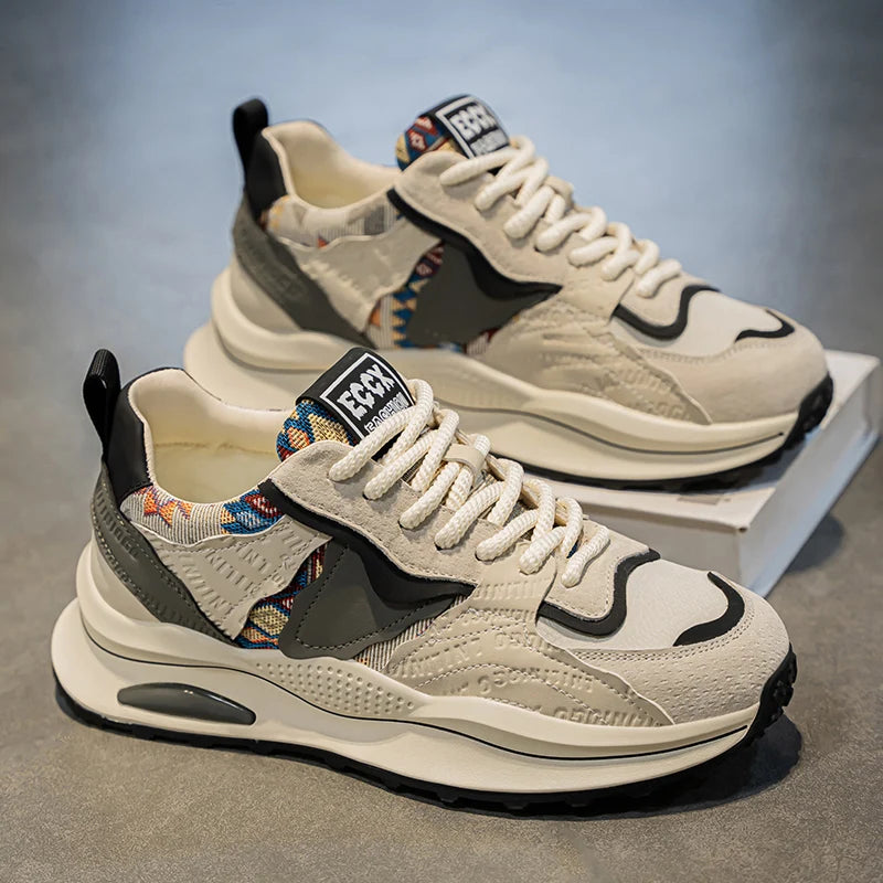 Men's Shoes 2025 Spring New Casual Versatile Comfortable Fashion Trend Niche Non-slip Wear-Resistant Retro Sneakers