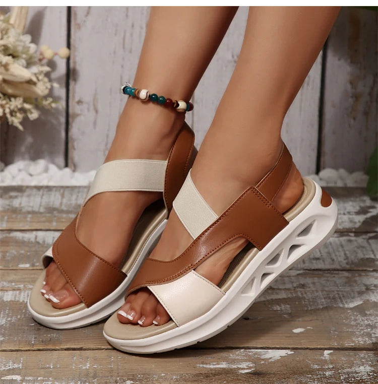 Women's Sandals Casual Summer Women Sandals Soft Heels Sandalias De Mujer 2025 New Summer Shoes Woman Mix Color Footwear Female