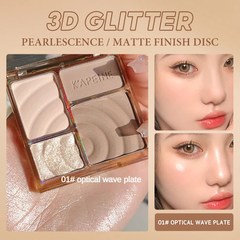 Cosmetics Essential Ins Four-color Not Easy To Fly Powder One-piece Disc Eye Makeup Demand Beauty And Health Popular Earth Color