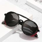 2022 Steampunk Googles Men Retro Punk Round Sunglasses Brand Design Double-bridge Windshield Hiking Driving Shades Eyewear UV400