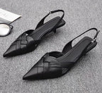 Weave Women Heeled Sandals Pointed Toe Elegant Shoes Woman Trend New Slippers Fashion Heels Women Zapatos Mujer
