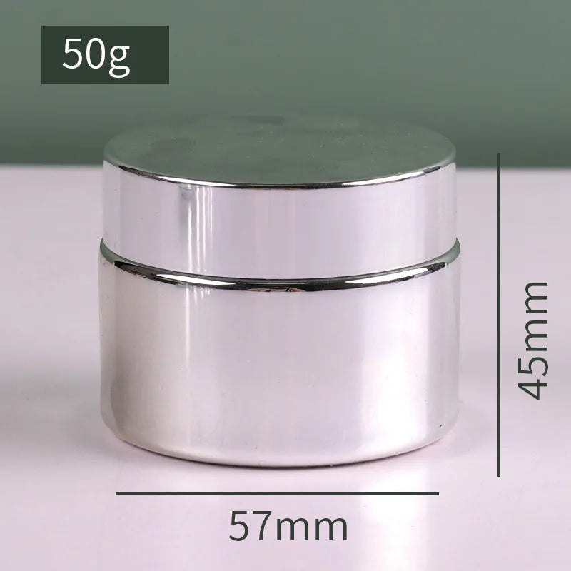 Cosmetic Jar 5-50g Face Cream Glass Bottle Silver Glass Cream Jar Cosmetic Container Empty Nail Glue Jar Travel Makeup Container