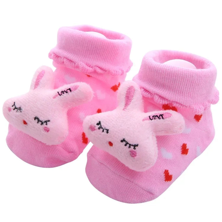 Fall Winter 0-1 Year Old Baby Socks Cute 3D Cartoon Doll Socks Warm Cute Socks Baby Girl Boy Socks