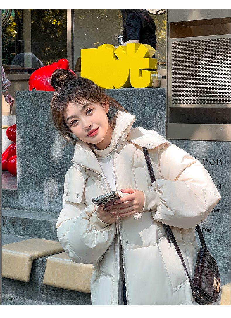 2024 New Winter and Autumn Women White Duck Down Hoodies Puffer Jackets Coats Warm Windproof Black White Coats