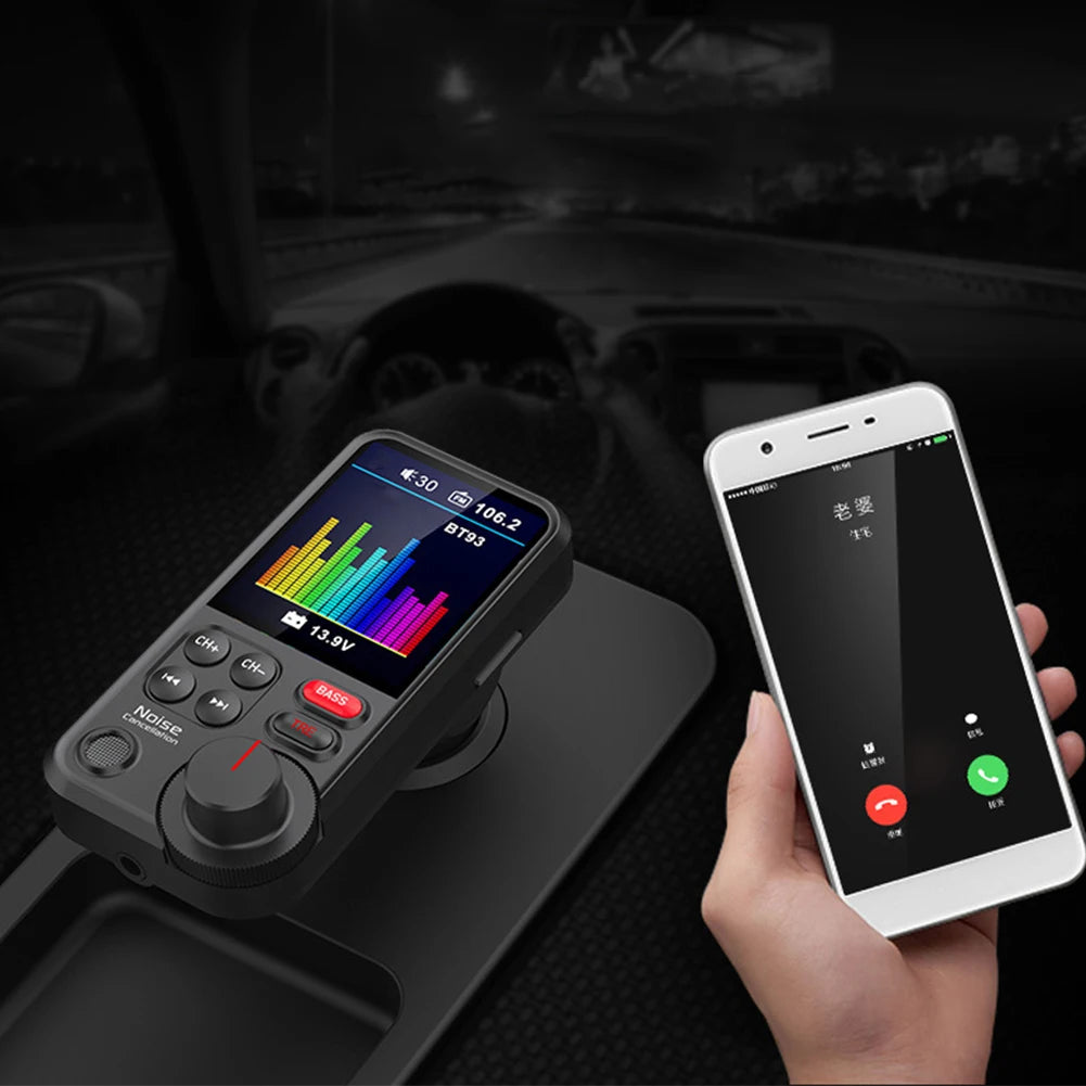 1.8 Inch Handsfree Car Radio AUX Bluetooth-Compatible FM Transmitter Modulator Car Wireless USB Fast Charger Car Charger Adapter