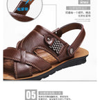 2024 New Men's Sandals Luxury Genuine Leather Men Shoes Casual Non-slip Beach Slippers Comfortable Open Toe Men Sandalias 38-47